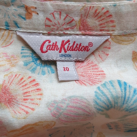 Ex Cath Kidston Dress Cotton Blend Seaside Shells, Tiered Prairie Size UK 10 - Picture 5 of 6